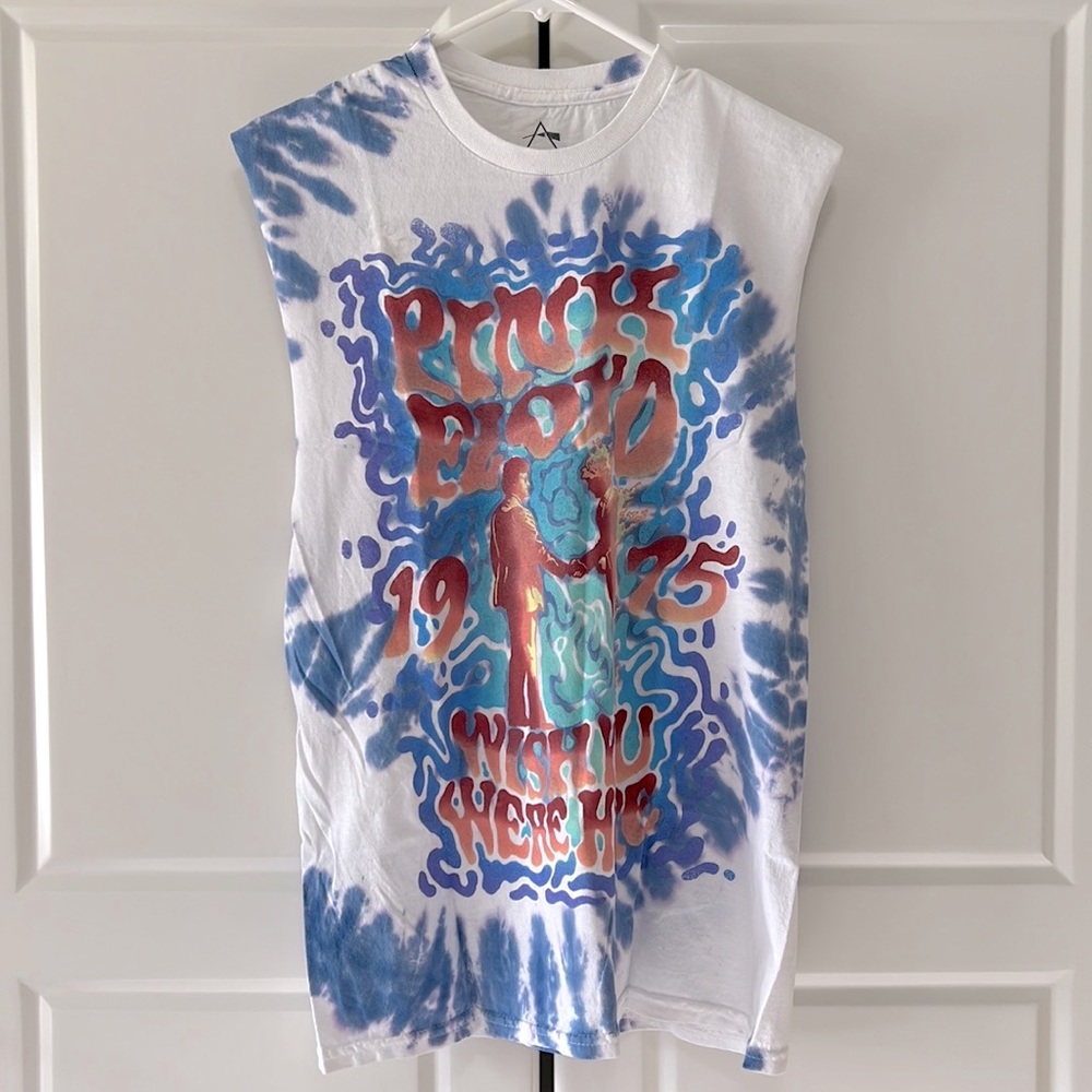 NWT Pink Floyd Wish You Were Here Tie-Dye Muscle Tee Shirt Tank Men's Sz M